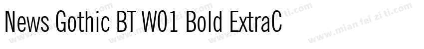 News Gothic BT W01 Bold ExtraCn字体转换